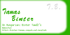 tamas binter business card